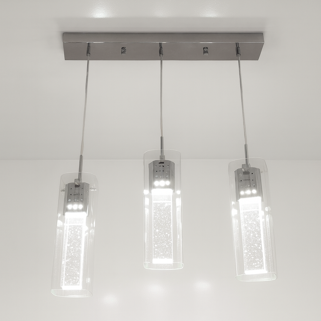 Люстра Лед на три підвіса Artlight 18W до 5 м² колір Хром 826/3, фото 1