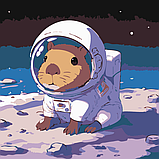 Картина по номерах зі світлодіодною підсвіткою для дітей Riviera Blanca Пухнастий астронавт 25x25 см (ГР1-036), фото 2