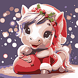 Картина по номерах зі світлодіодною підсвіткою для дітей Riviera Blanca Святкова поні 25x25 см (ГР1-044), фото 2