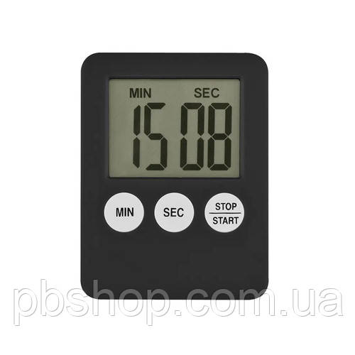 Кухонний таймер цифровий 1.8" РК зі звуковим сповіщенням, секундомір, фото 1