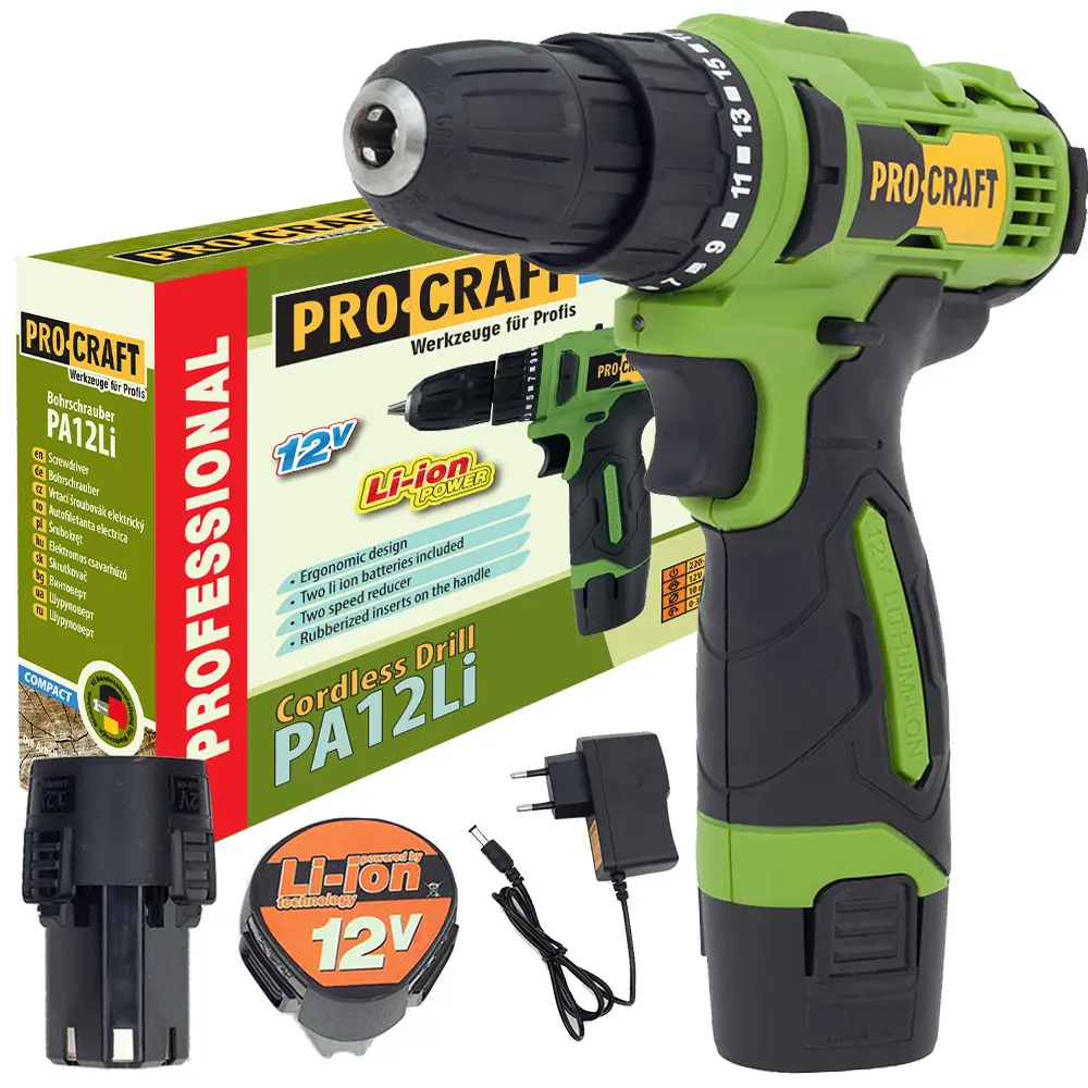 Шурупокрут акумуляторний Procraft РА-12Li NEW (2АКБ), фото 1