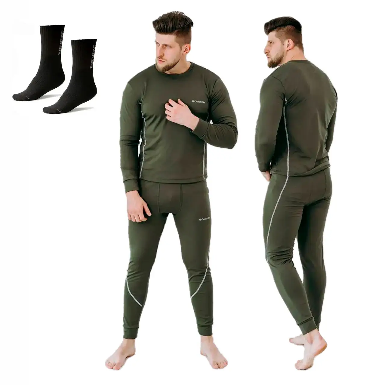 Чоловіча термобілизна Colambia фліс розмір 5XL Зелена