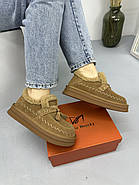 Лофери жіночі зимові MalinDagely C626-6M замшеві колір Сamel, фото 2