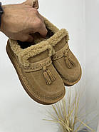 Лофери жіночі зимові MalinDagely C626-6M замшеві колір Сamel, фото 6