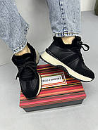 Зимові кросівки утеплені з хутром MeegoComfort 077-12Z BLACK чорні, фото 2