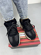 Зимові кросівки утеплені з хутром MeegoComfort 077-12Z BLACK чорні, фото 3