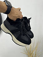 Зимові кросівки утеплені з хутром MeegoComfort 077-12Z BLACK чорні, фото 6