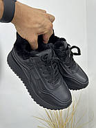 Зимові жіночі кросівки MalinDegely A9066-70M шкіряні чорні, фото 6