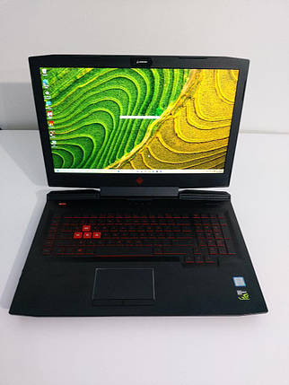 Б/в Ігровий ноутбук Б-клас HP Omen 17-265NGW 17.3" 1920x1080| i7-7700HQ| 16GB RAM| 1000GB SSD| GTX 1050 Ti 4GB, фото 1