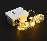 Декоративна новорічна ялинка "Сніжок" 60 см з LED гірляндою на батарейках Warm White, фото 3