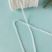 Нитка з перлами декоративна напівнамистина біла 8 мм