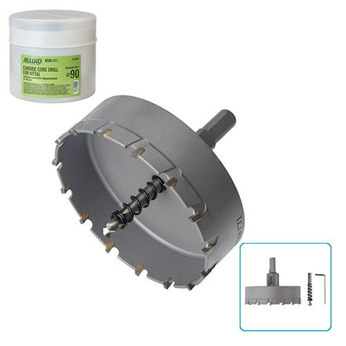 Alloid Base. Сверло корончатое твердосплавное по металлу  90мм, фото 1