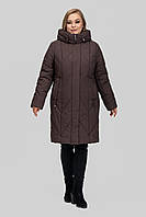 Жіночий брендовий пуховик у великі розміри.