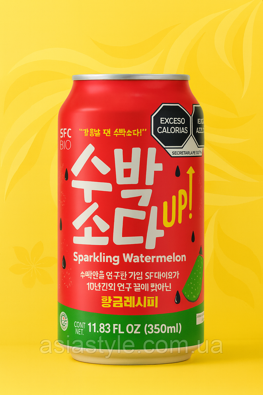 Ігристий напій з кавуна SFC Sparkling Watermelon UP | SFC Bio Korea | 350 мл, Ю, фото 1