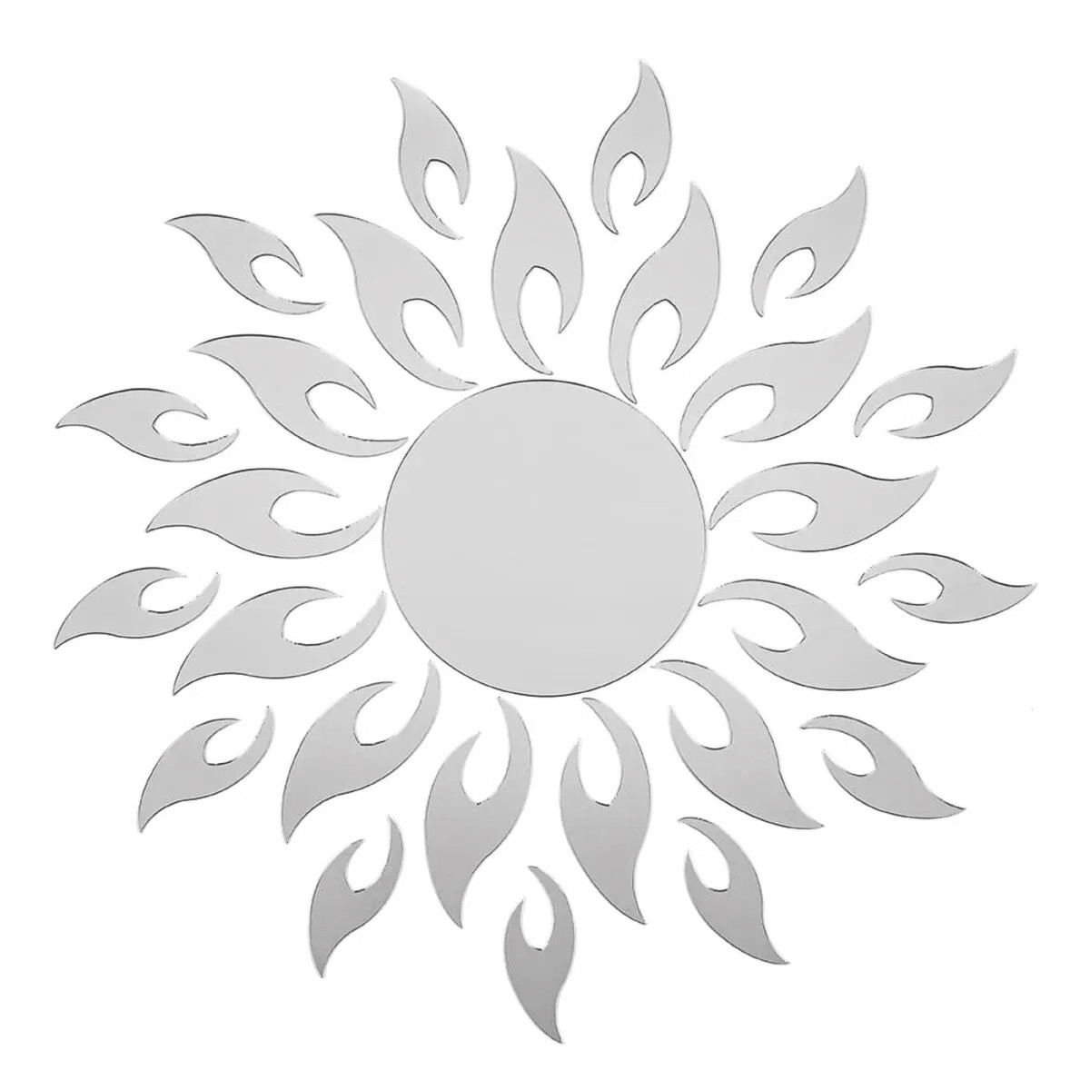 Дзеркальний декор акриловий самоклеючий Сонце-3 срібло, 27 елементів (160х570), фото 1