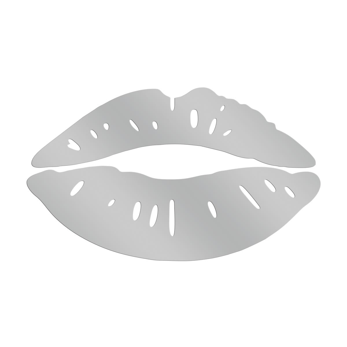 Дзеркальний декор акриловий самоклеючий Губи-S, срібло (160х260), фото 1