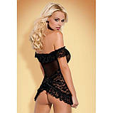 Сексуальна прозора чорна мереживна сорочка, S/M, фото 4