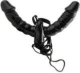 Страпон подвійний Pipedream Fetish Fantasy з вібрацією, чорний, 15 х 3.8 см, фото 2