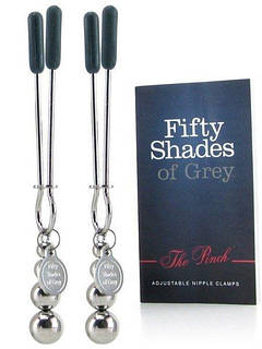 Затискачі для сосків Fifty Shades of Grey регульовані, сріблясті, 8,3 см