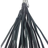 Плетка шкіряна з залізною ручкою, чорна, фото 2