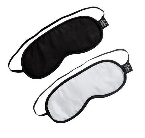 Набір шовкових пов'язок на очі Fifty Shades of Grey, чорна та сіра, 2 шт., фото 1