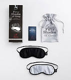 Набір шовкових пов'язок на очі Fifty Shades of Grey, чорна та сіра, 2 шт., фото 2