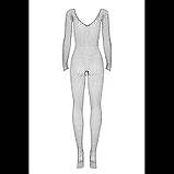 Комбінезон сітка на все тіло, чорний, розмір S/M, фото 3