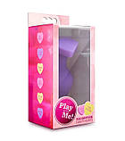 Анальна пробка силіконова Candy Heart Fuck Me, фіолетова, 10.8 х 4.3 см, фото 2