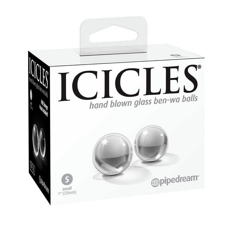 Вагінальні кульки Pipedream Icicles скляні, 2.5 х 2.5 см, фото 1