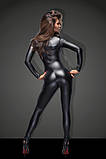 Сексуальний вініловий комбінезон NOIR на все тіло, з повідцем, чорний, розмір XL, фото 2