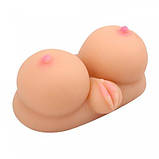 Мастурбатор груди з вагіною Chisa ManQ Sophia Titty Fuck з вібрацією, бежевий, фото 3