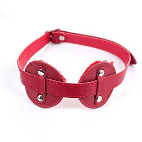 Маска на очі червона шкірозамінник