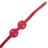 Маска на очі червона шкірозамінник, фото 2