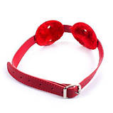 Маска на очі червона шкірозамінник, фото 3