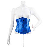 Корсет під груди еротичний, атласний синій розмір L, фото 5
