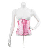 Корсет під груди еротичний, атласний рожевий, розмір L, фото 4