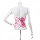 Корсет під груди еротичний, атласний рожевий, розмір L, фото 5