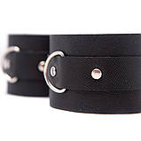 Шкіряні наручники з нікельованою пряжкою (без зчеплення), фото 2