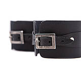 Шкіряні наручники з нікельованою пряжкою (без зчеплення), фото 3