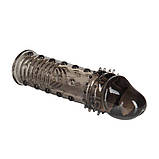 Насадка на член рельєфна, подовжувальна CalExotics сіра, 16.3 х 3.7 см, фото 5