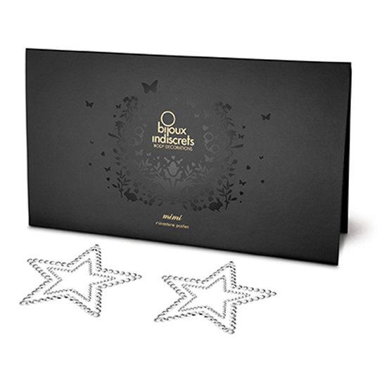 Прикраса для грудей зі стразами MIMI від Bijoux Indiscrets, у формі зірочок, фото 1