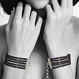 Браслети-наручники Bijoux Indiscret перлинні, чорні, фото 4