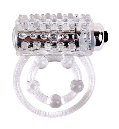 Ерекційне кільце подвійне, з вібрацією Chisa Get Lock прозоре, 4.3 х 2.3 см, фото 1