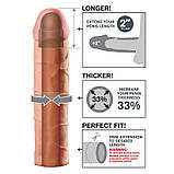 Насадка подовжувальна Pipedream реалістична, бежева, 19 х 4.4 см, фото 4