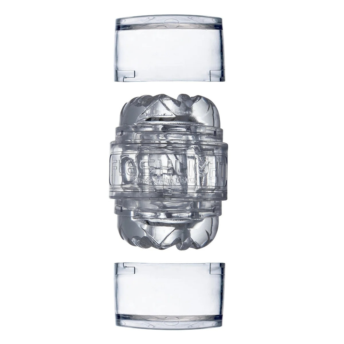 Мастурбатор хай-тек Fleshlight Quickshot, рельєфний, кібершкіра, прозорий, 11 х 7 см, фото 1