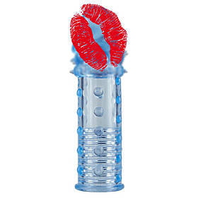 Насадка на член рельєфна подовжувальна Toy Joy реалістична, блакитна, 15.5 х 3 см