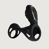 Вібро-насадка Adrien Lastic Gladiator F з пультом, чорна, 11 х 3.6 см, фото 4