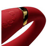 Вібратор для пар із пультом Versailles ZALO Fanfan Set, червоний, фото 4