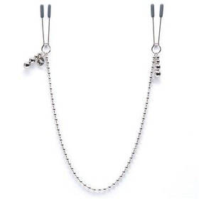 Затискачі для сосків Fifty Shades Of Darker з ланцюжком, сріблясті, 48 см