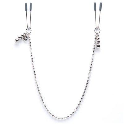 Затискачі для сосків Fifty Shades Of Darker з ланцюжком, сріблясті, 48 см, фото 1